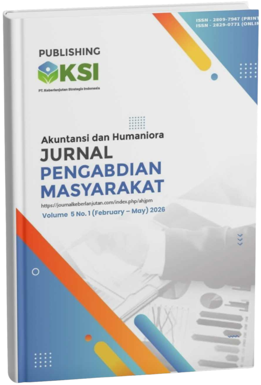 					View Vol. 5 No. 1 (2026): Akuntansi dan Humaniora: Jurnal Pengabdian Masyarakat (Februari – Mei 2026)
				