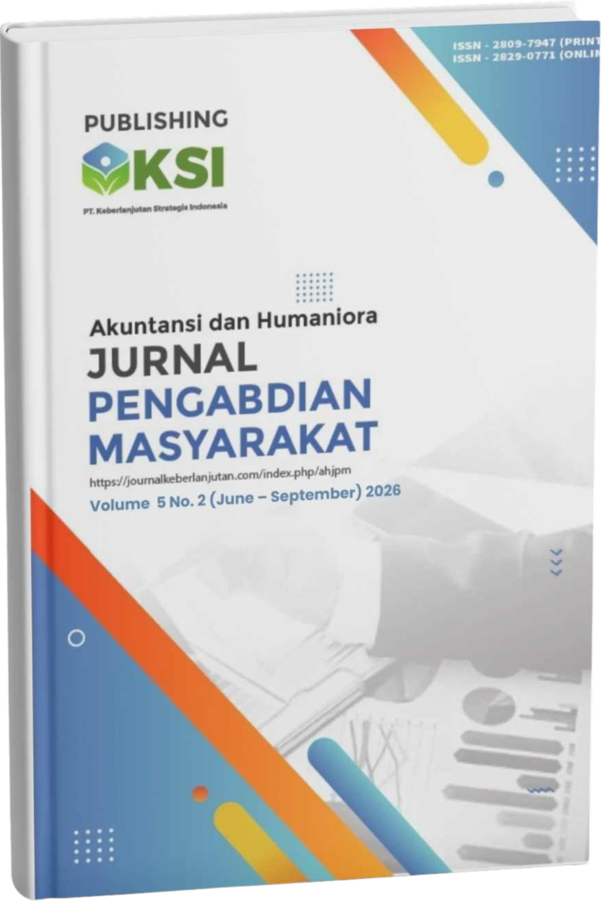 					View Vol. 5 No. 2 (2026): Akuntansi dan Humaniora: Jurnal Pengabdian Masyarakat (Juni – September 2026)
				