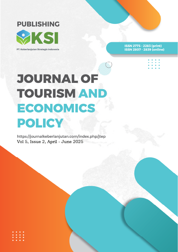 					View Vol. 5 No. 2 (2025): Journal of Tourism Economics and Policy (April - June 2025)
				