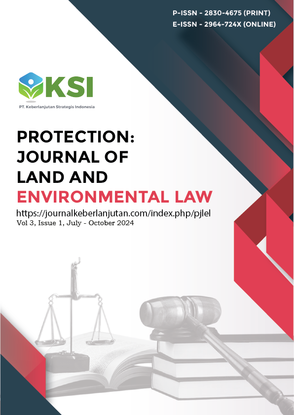 					View Vol. 3 No. 1 (2024): Protection: Journal Of Land And Environmental Law. (July – October 2024)
				